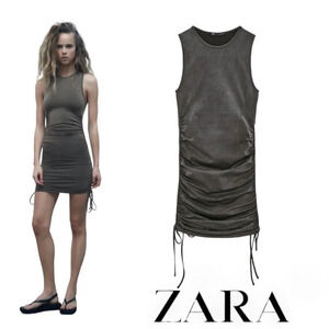 ZARA | Gray Anthracite | RUCHED SEAMLESS DRESS